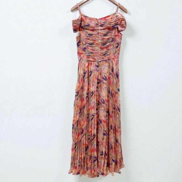 NWT ASTR Leonara Off Shoulder Maxi Dress Peach Multi One Size - Picture 6 of 13